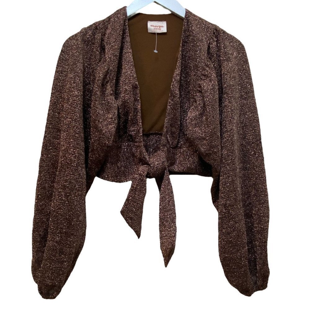 Metallic Crop Shrug Jacket Size 4 by Showpo Party Evening Wear